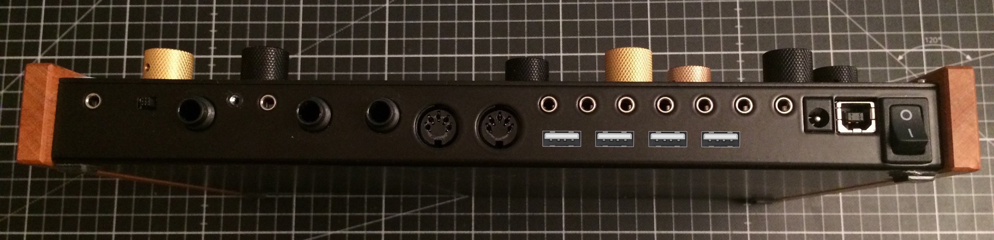 Mockup of USB ports on rear panel