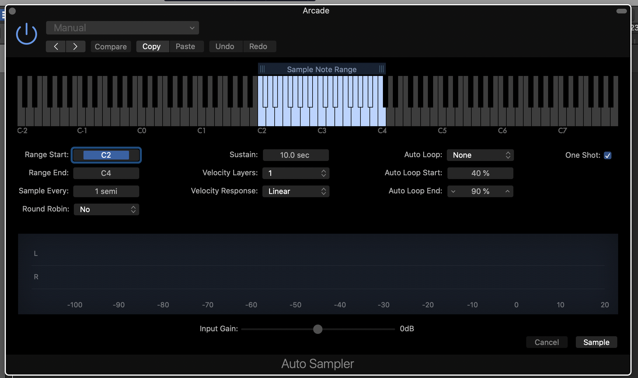 screenshot of Logic Pro X Auto Sampler